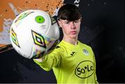 10 February 2024; Oisin Cooney poses for a portrait during a Finn Harps squad portraits session at Finn Park in Ballybofey, Donegal. Photo by Ramsey Cardy/Sportsfile