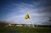 11 February 2024; A general view of an Antrim flag before the Allianz Hurling League Division 1 Group B match between Antrim and Dublin at Corrigan Park in Belfast. Photo by Ramsey Cardy/Sportsfile