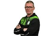 10 February 2024; Manager Darren Murphy poses for a portrait during a Finn Harps squad portraits session at Finn Park in Ballybofey, Donegal. Photo by Ramsey Cardy/Sportsfile