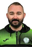 10 February 2024; Player Liason Officer Shane Elliott poses for a portrait during a Finn Harps squad portraits session at Finn Park in Ballybofey, Donegal. Photo by Ramsey Cardy/Sportsfile