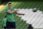 11 February 2024; Dan Sheehan of Ireland warms-up before the Guinness Six Nations Rugby Championship match between Ireland and Italy at the Aviva Stadium in Dublin. Photo by Brendan Moran/Sportsfile