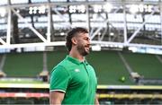 11 February 2024; Caelan Doris of Ireland before the Guinness Six Nations Rugby Championship match between Ireland and Italy at the Aviva Stadium in Dublin. Photo by Ben McShane/Sportsfile