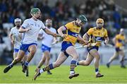 11 February 2024; Patrick Crotty of Clare in action against Jack Prendergast of Waterford during the Allianz Hurling League Division 1 Group A match between Waterford and Clare at Walsh Park in Waterford. Photo by Eóin Noonan/Sportsfile