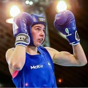 11 February 2024; Aoife O'Rourke of Ireland in action against Baison Manikon of Thailand in their middleweight 75kg final bout during the 75th International Boxing Tournament Strandja in Sofia, Bulgaria. Photo by Liubomir Asenov /Sportsfile