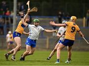 11 February 2024; Tom Barron of Waterford in action against David Fitzgerald of Clare during the Allianz Hurling League Division 1 Group A match between Waterford and Clare at Walsh Park in Waterford. Photo by Eóin Noonan/Sportsfile