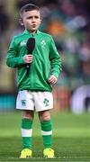 11 February 2024; Stevie Mulrooney awaits to perform Ireland's Call before the Guinness Six Nations Rugby Championship match between Ireland and Italy at the Aviva Stadium in Dublin. Photo by Piaras Ó Mídheach/Sportsfile