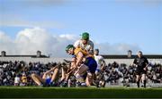 11 February 2024; Patrick Crotty of Clare in action against Michael Kiely of Waterford during the Allianz Hurling League Division 1 Group A match between Waterford and Clare at Walsh Park in Waterford. Photo by Eóin Noonan/Sportsfile