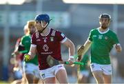 u11 February 2024; Kevin Regan of Westmeath in action against Graeme Mulcahy of Limerick during the Allianz Hurling League Division 1 Group B match between Westmeath and Limerick at TEG Cusack Park in Mullingar, Westmeath. Photo by Michael P Ryan/Sportsfile