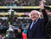 11 February 2024; President of Ireland Michael D Higgins before the Guinness Six Nations Rugby Championship match between Ireland and Italy at the Aviva Stadium in Dublin. Photo by Ben McShane/Sportsfile