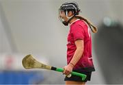 11 February 2024; Tiffanie Fitzgerald of University of Galway celebrates after her side's victory in the Electric Ireland Purcell Cup final match between University of Galway and SETU Carlow at University of Galway Connacht GAA AirDome in Bekan, Mayo. Photo by Sam Barnes/Sportsfile