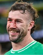 11 February 2024; Caelan Doris of Ireland after the Guinness Six Nations Rugby Championship match between Ireland and Italy at the Aviva Stadium in Dublin. Photo by Ben McShane/Sportsfile