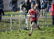 11 February 2024; David Wajrak of Portlaoise AC, Laois, on his way to winning the Boys U15 2500m during the 123.ie National Intermediate, Masters & Juvenile B Cross Country Championships at DKiT Campus in Dundalk, Louth. Photo by Stephen Marken/Sportsfile