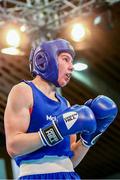 11 February 2024; Aoife O'Rourke of Ireland in action against Baison Manikon of Thailand in their middleweight 75kg final bout during the 75th International Boxing Tournament Strandja in Sofia, Bulgaria. Photo by Liubomir Asenov /Sportsfile