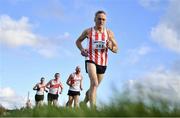 11 February 2024; Pat Corcoran of Trim AC, Meath, competes in the masters men's 7000m during the 123.ie National Intermediate, Masters & Juvenile B Cross Country Championships at DKiT Campus in Dundalk, Louth. Photo by Stephen Marken/Sportsfile