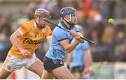 11 February 2024; Dara Purcell of Dublin during the Allianz Hurling League Division 1 Group B match between Antrim and Dublin at Corrigan Park in Belfast. Photo by Ramsey Cardy/Sportsfile