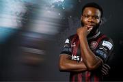 11 February 2024; (EDITOR’S NOTE: A special effects camera filter was used for this image.) James Akintunde poses for a portrait during a Bohemians FC squad portraits session at DCU Sports Complex in Dublin. Photo by Stephen McCarthy/Sportsfile