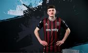 11 February 2024; James McManus poses for a portrait during a Bohemians FC squad portraits session at DCU Sports Complex in Dublin. Photo by Stephen McCarthy/Sportsfile