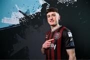 11 February 2024; James McManus poses for a portrait during a Bohemians FC squad portraits session at DCU Sports Complex in Dublin. Photo by Stephen McCarthy/Sportsfile