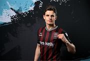 11 February 2024; Paddy Kirk poses for a portrait during a Bohemians FC squad portraits session at DCU Sports Complex in Dublin. Photo by Stephen McCarthy/Sportsfile