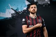 11 February 2024; Jordan Flores poses for a portrait during a Bohemians FC squad portraits session at DCU Sports Complex in Dublin. Photo by Stephen McCarthy/Sportsfile