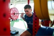 12 February 2024; Brian Deeny during a gym session on the Leinster Rugby 12 County Tour at Mullingar RFC in Westmeath. Photo by Harry Murphy/Sportsfile