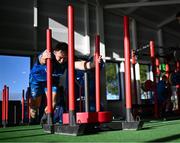 12 February 2024; Liam Turner during a gym session on the Leinster Rugby 12 County Tour at Mullingar RFC in Westmeath. Photo by Harry Murphy/Sportsfile