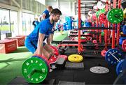 12 February 2024; Ross Byrne during a gym session on the Leinster Rugby 12 County Tour at Mullingar RFC in Westmeath. Photo by Harry Murphy/Sportsfile