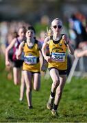 11 February 2024; Lily Reilly of Bohermeen AC, Meath, competes in the Girls U13 1500m during the 123.ie National Intermediate, Masters & Juvenile B Cross Country Championships at DKiT Campus in Dundalk, Louth. Photo by Stephen Marken/Sportsfile