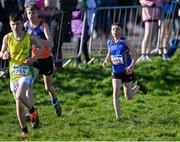 11 February 2024; Daniel Higgins of Longford AC, centre, competes in the Boys U15 2500m during the 123.ie National Intermediate, Masters & Juvenile B Cross Country Championships at DKiT Campus in Dundalk, Louth. Photo by Stephen Marken/Sportsfile