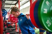 12 February 2024; Ben Murphy during a gym session on the Leinster Rugby 12 County Tour at Mullingar RFC in Westmeath. Photo by Harry Murphy/Sportsfile