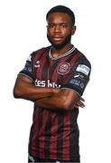 11 February 2024; James Akintunde poses for a portrait during a Bohemians FC squad portraits session at DCU Sports Complex in Dublin. Photo by Tyler Miller/Sportsfile