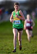11 February 2024; Kate Delaney of Moyne AC, Tipperary, competes in the Girls U17 3000m during the 123.ie National Intermediate, Masters & Juvenile B Cross Country Championships at DKiT Campus in Dundalk, Louth. Photo by Stephen Marken/Sportsfile