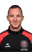 11 February 2024; First team coach Derek Pender poses for a portrait during a Bohemians FC squad portraits session at DCU Sports Complex in Dublin. Photo by Tyler Miller/Sportsfile