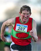 11 February 2024; Tom Mackey of Kilmurray/Ibrick/NClare AC, competes in the over 65 men's 4000m during the 123.ie National Intermediate, Masters & Juvenile B Cross Country Championships at DKiT Campus in Dundalk, Louth. Photo by Stephen Marken/Sportsfile