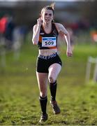 11 February 2024; Sarah Bateson of Clonliffe Harriers AC, Dublin, competes in the intermediate women's 5000m during the 123.ie National Intermediate, Masters & Juvenile B Cross Country Championships at DKiT Campus in Dundalk, Louth. Photo by Stephen Marken/Sportsfile
