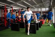 12 February 2024; Luke McGrath during a gym session on the Leinster Rugby 12 County Tour at Mullingar RFC in Westmeath. Photo by Harry Murphy/Sportsfile