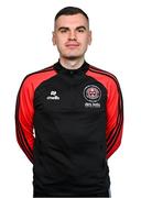 11 February 2024; Football analyst Aaron Fitzsimons poses for a portrait during a Bohemians FC squad portraits session at DCU Sports Complex in Dublin. Photo by Tyler Miller/Sportsfile