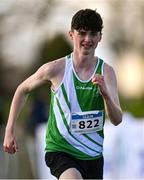 11 February 2024; Evan Walsh of St Joseph's AC, Kilkenny, competes in the Boys U17 3000m during the 123.ie National Intermediate, Masters & Juvenile B Cross Country Championships at DKiT Campus in Dundalk, Louth. Photo by Stephen Marken/Sportsfile