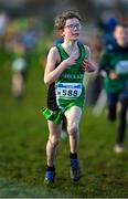 11 February 2024; Donnchadh Kieran of Carrick Aces AC, Monaghan, competes in the Boys U13 1500m during the 123.ie National Intermediate, Masters & Juvenile B Cross Country Championships at DKiT Campus in Dundalk, Louth. Photo by Stephen Marken/Sportsfile