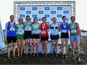 11 February 2024; Medalists in the masters women's 4000m the 123.ie National Intermediate, Masters & Juvenile B Cross Country Championships at DKiT Campus in Dundalk, Louth. Photo by Stephen Marken/Sportsfile