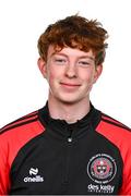 11 February 2024; Student physiotherapist Conor Macken poses for a portrait during a Bohemians FC squad portraits session at DCU Sports Complex in Dublin. Photo by Tyler Miller/Sportsfile