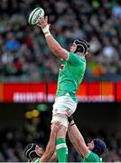 11 February 2024; James Ryan of Ireland during the Guinness Six Nations Rugby Championship match between Ireland and Italy at the Aviva Stadium in Dublin. Photo by Brendan Moran/Sportsfile