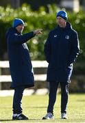 12 February 2024; Senior coach Jacques Nienaber, left, and head coach Leo Cullen during a training session on the Leinster Rugby 12 County Tour at Mullingar RFC in Westmeath. Photo by Harry Murphy/Sportsfile