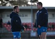 12 February 2024; Ed Byrne and Jack Boyle during a training session on the Leinster Rugby 12 County Tour at Mullingar RFC in Westmeath. Photo by Harry Murphy/Sportsfile