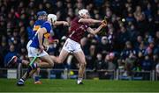 11 February 2024; Jason Flynn of Galway is tackled by Conor Bowe, left, and Craig Morgan of Tipperary during the Allianz Hurling League Division 1 Group B match between Tipperary and Galway at FBD Semple Stadium in Thurles, Tipperary. Photo by Ray McManus/Sportsfile