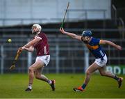 11 February 2024; Jason Flynn of Galway in action against Conor Bowe of Tipperary during the Allianz Hurling League Division 1 Group B match between Tipperary and Galway at FBD Semple Stadium in Thurles, Tipperary. Photo by Ray McManus/Sportsfile