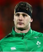 9 February 2024; Evan O’Connell of Ireland before the U20 Six Nations Rugby Championship match between Ireland and Italy at Virgin Media Park in Cork. Photo by Brendan Moran/Sportsfile