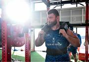 12 February 2024; Michael Milne during a gym session on the Leinster Rugby 12 County Tour at Mullingar RFC in Westmeath. Photo by Harry Murphy/Sportsfile