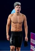 13 February 2024; Darragh Greene of Ireland after competing in the Men's 50m breaststroke heats during day three of the World Aquatics Championships 2024 at the Aspire Dome in Doha, Qatar. Photo by Ian MacNicol/Sportsfile