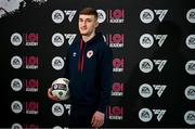 14 February 2024; St Patrick's Athletic player Mason Melia in attendance to launch the 2024 EA SPORTS LOI Academy season at FAI HQ in Abbotstown, Dublin. Photo by David Fitzgerald/Sportsfile